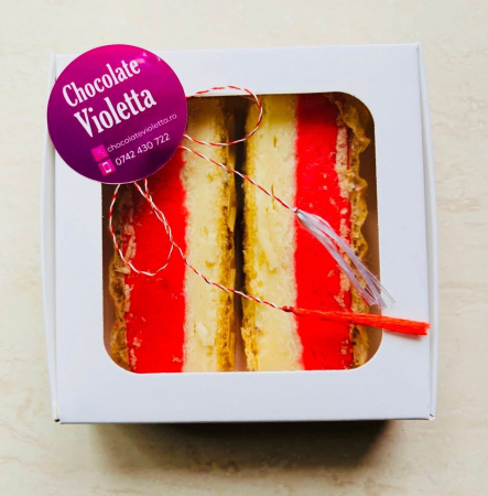 Marturii - Cutie ciocolata cu Zmeura-Vanilie-Cacao- napolitana