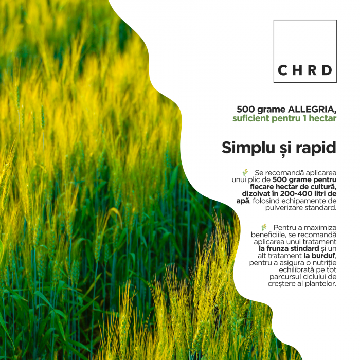 ALLEGRIA – FERTILIZANT EU DE TIP PFC 1, CMC 1 CF. REG. (CE) 1009/2019 Foliar pentru păioase, 500g [3]