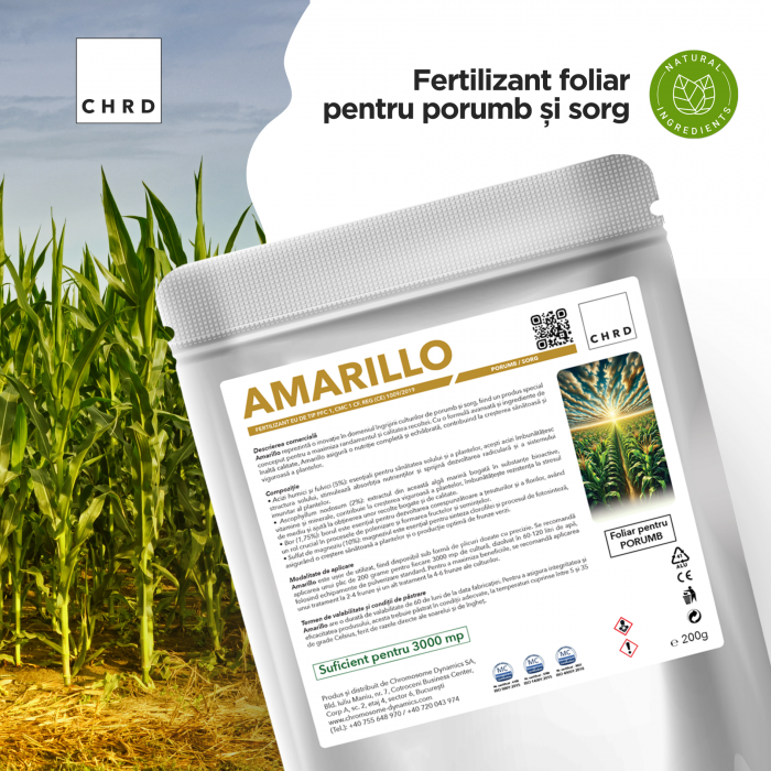 AMARILLO – FERTILIZANT EU DE TIP PFC 1, CMC 1 CF. REG. (CE) 1009/2019 Foliar pentru porumb, sorg, 200g [2]