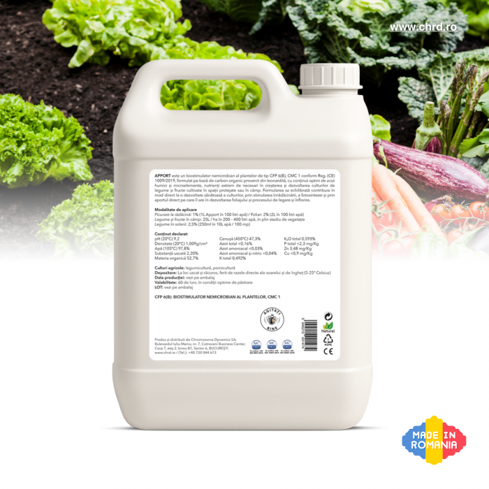 APPORT, Biostimulator nemicrobian cu microelemente și acizi humici pentru legume și fructe, 10 litri [2]
