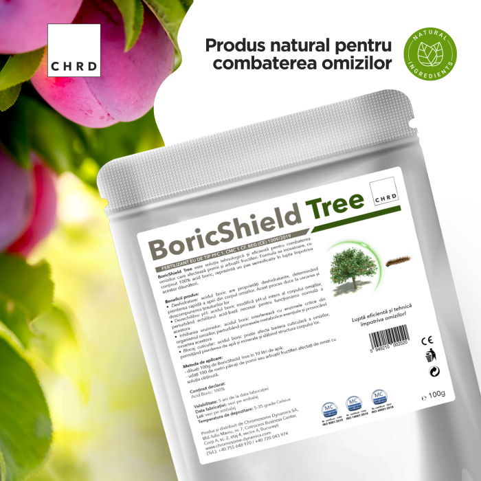 BoricShield Tree, Produs natural pe baza de acid boric 100% pentru combaterea omizilor, 100 g [2]