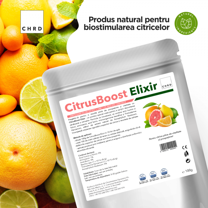 CitrusBoost Elixir, Produs natural pe baza de microorganisme si acizi humici si fulvici pentru biostimularea citricelor, 100 g [2]