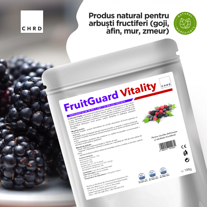 FruitGuard Vitality, Produs natural pe baza de microorganisme si nutrienti pentru arbusti fructiferi (goji, afin, mur, zmeur), 100 g [2]