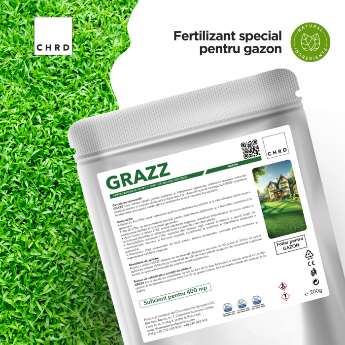 GRAZZ – FERTILIZANT EU DE TIP PFC 1, CMC 1 CF. REG. (CE) 1009/2019 Foliar pentru gazon, 200g [2]