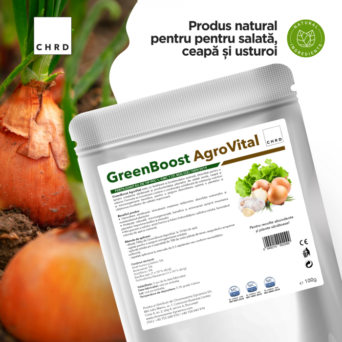 GreenBoost AgroVital, Produs natural pe baza de microorganisme si nutrienti pentru salata, ceapa si usturoi, 100 g [2]