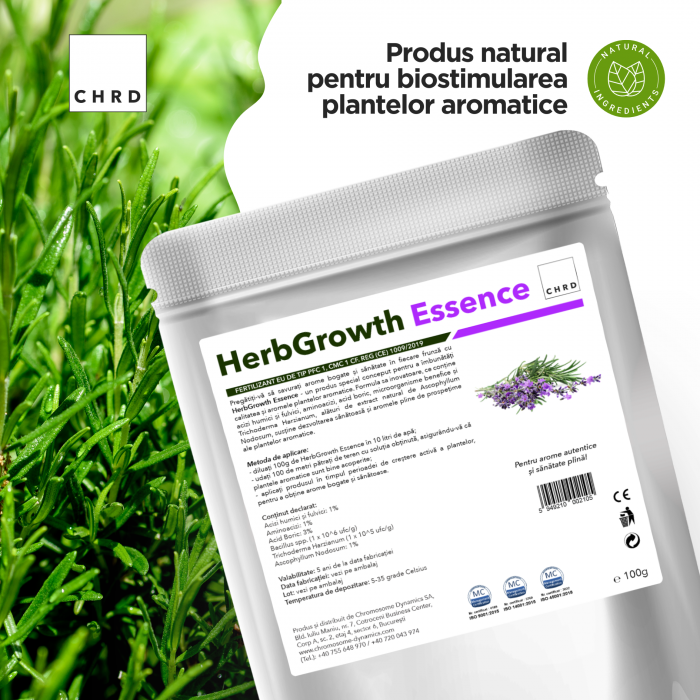 HerbGrowth Essence, Produs natural pe baza de microorganisme si acizi humici si fulvici pentru biostimularea plantelor aromatice, 100 g [2]