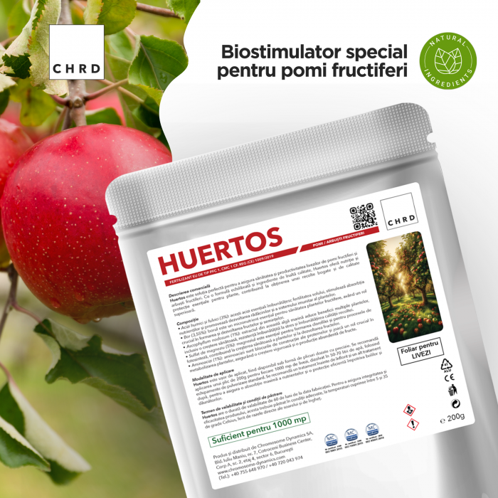 HUERTOS – FERTILIZANT EU DE TIP PFC 1, CMC 1 CF. REG. (CE) 1009/2019 Foliar pentru livezi (pomi / arbuști fructiferi), 200g [2]