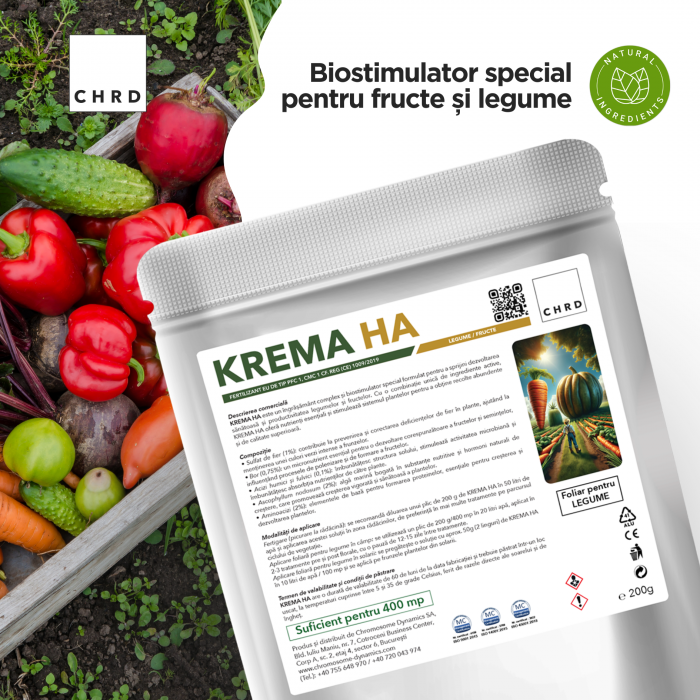 KREMA HA – FERTILIZANT EU DE TIP PFC 1, CMC 1 CF. REG. (CE) 1009/2019 Foliar pentru legume, fructe, 200g [2]