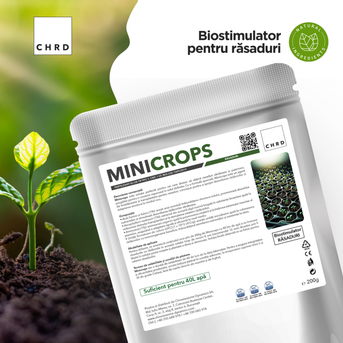 MINICROPS – FERTILIZANT EU DE TIP PFC 1, CMC 1 CF. REG. (CE) 1009/2019 Biostimulator răsaduri, 200g [2]