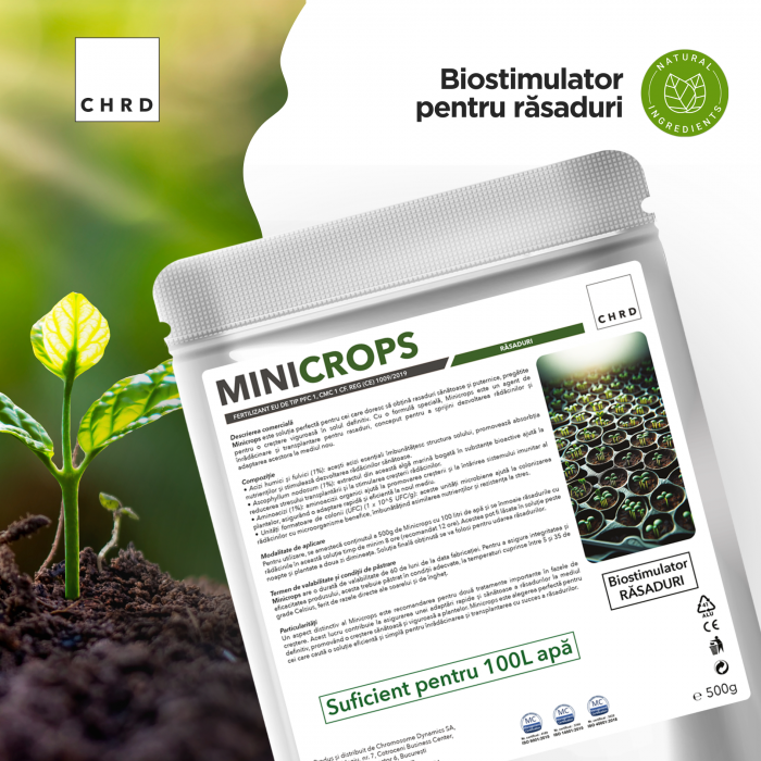 MINICROPS – FERTILIZANT EU DE TIP PFC 1, CMC 1 CF. REG. (CE) 1009/2019 Biostimulator răsaduri, 500g [2]