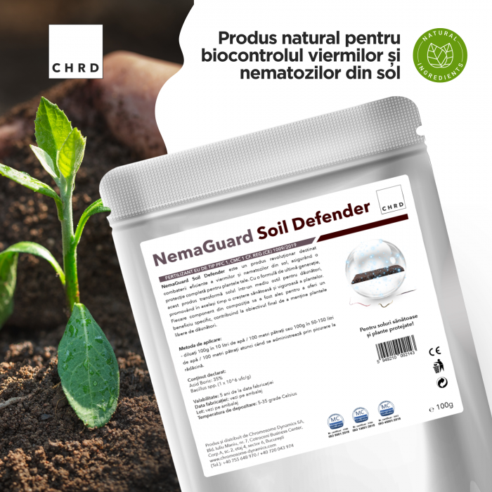 NemaGuard Soil Defender, Produs natural pentru biocontrolul viermilor si nematozilor din sol, 100 g [2]