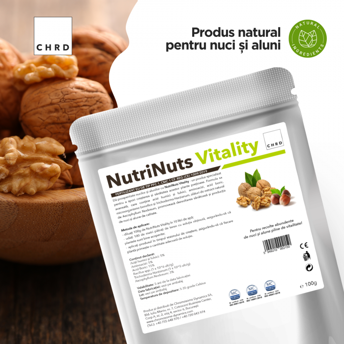 NutriNuts Vitality, Produs natural pe baza de microorganisme si nutrienti pentru nuci si aluni, 100 g [2]
