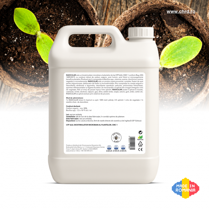 RADICULAR HA, Biostimulator microbian pentru picurare la rădăcină cu acizi humici, fulvici și carbon organic, 10 litri [2]