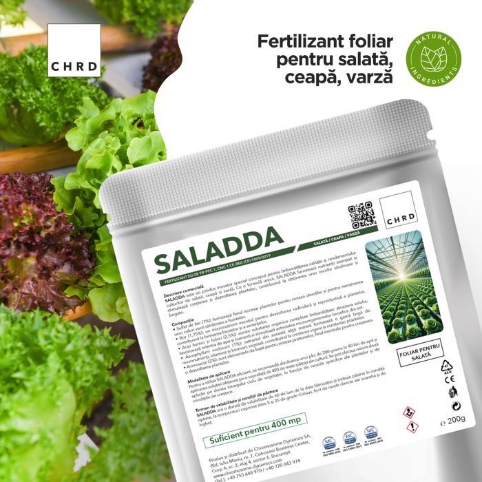 SALADDA – FERTILIZANT EU DE TIP PFC 1, CMC 1 CF. REG. (CE) 1009/2019 Foliar pentru salată, ceapă, varză, 200g [2]