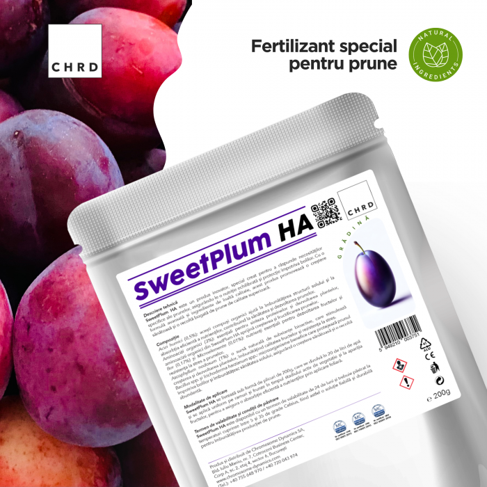 SweetPlum HA, FERTILIZANT EU DE TIP PFC 1, CMC 1 CF. REG. (CE) 1009/2019, pentru prune, 200g [2]