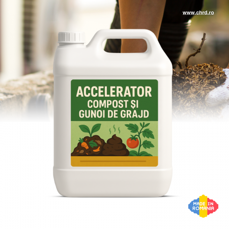 Bidoane 10 litri - ACCELERATOR COMPOST ȘI GUNOI DE GRAJD – gata de folosire - Formulă biologică pe bază de extracte vegetale fermentate, enzime naturale și bacterii benefice, 10 litri