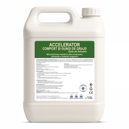 ACCELERATOR COMPOST ȘI GUNOI DE GRAJD – gata de folosire - Formulă biologică pe bază de extracte vegetale fermentate, enzime naturale și bacterii benefice, 10 litri [3]