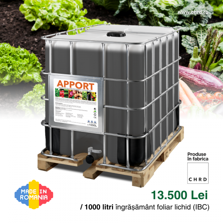 APPORT, Biostimulator nemicrobian cu microelemente și acizi humici pentru legume și fructe, IBC 1000 litri