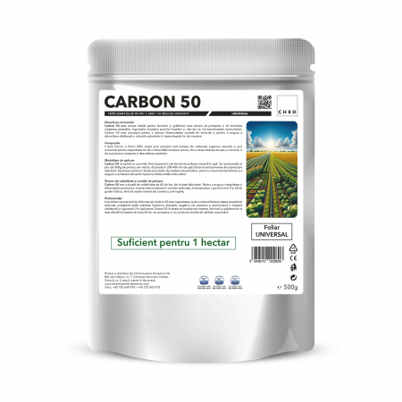 Fertilizanti 500g - CARBON 50 – FERTILIZANT EU DE TIP PFC 1, CMC 1 CF. REG. (CE) 1009/2019 Foliar universal, 500g