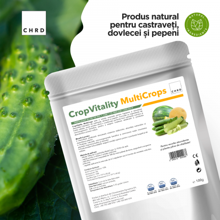 CropVitality MultiCrops, Produs natural pe baza de microorganisme si nutrienti pentru castraveti, dovlecei si pepeni, 100 g [1]