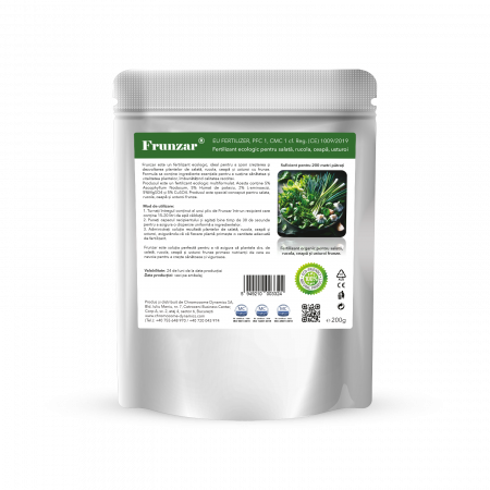 Biofertilizanti - Frunzar, fertilizant ecologic pentru salată, rucola, ceapă, usturoi, EU Fertilizer PFC1 CMC1, plic 200g