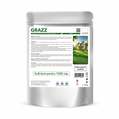 Biostimulatori - GRAZZ – FERTILIZANT EU DE TIP PFC 1, CMC 1 CF. REG. (CE) 1009/2019 Foliar pentru gazon, 500g
