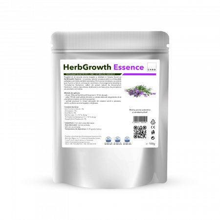 Gama plicuri - CHRD 100 (100g) - HerbGrowth Essence, Produs natural pe baza de microorganisme si acizi humici si fulvici pentru biostimularea plantelor aromatice, 100 g