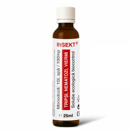 Monodoze 25ml - INSEKT®, Soluție biologică împotriva tripșilor, nematozilor și viermilor, 100mp, 25ml