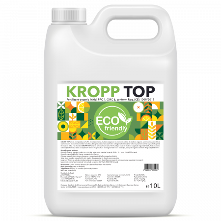 Bidoane 10 litri - Kropp Top, fertilizant organic lichid de tip PFC1, CMC6 cf. Reg. (CE) 1009/2019, bidon 10L