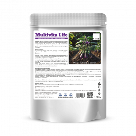 Multivita Life - Mix de nutrienți și carbon organic pentru soluri productive, 500g