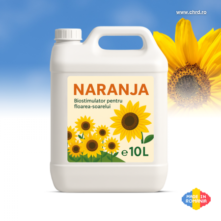Bidoane 10 litri - NARANJA, Biostimulator nemicrobian cu microelemente și acizi humici pentru floarea-soarelui, 10 litri