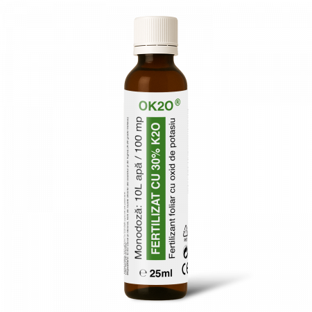 OK2O®, Fertilizant foliar concentrat cu 30% oxid de potasiu, 100mp, 25ml