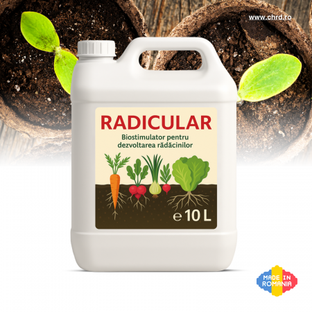 RADICULAR HA, Biostimulator microbian pentru picurare la rădăcină cu acizi humici, fulvici și carbon organic, 10 litri