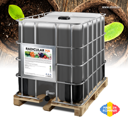 RADICULAR HA, Biostimulator microbian pentru picurare la rădăcină cu acizi humici, fulvici și carbon organic, IBC 1000 litri [1]