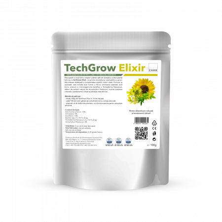 Gama plicuri - CHRD 100 (100g) - TechGrow Elixir, Produs natural pe baza de microoganisme pentru biostimularea plantelor tehnice, 100 g