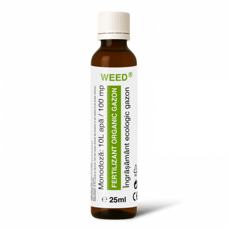 Monodoze 25ml - WEED®, Fertilizant foliar cu N‑P‑K, carbon și aminoacizi pentru gazon, 100mp, 25ml