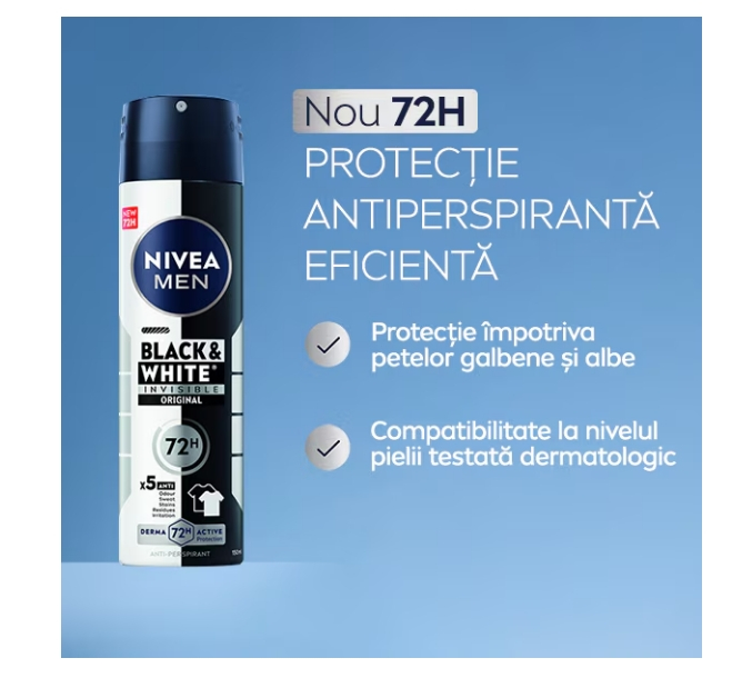 Deodorant spray Nivea Men Invisible for Black & White Power, 250 ml [3]