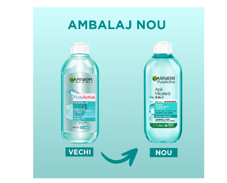 Apa micelara Garnier Skin Naturals Pure Active, 400 ml [2]