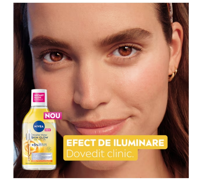 Apa micelara Nivea Skin Glow, infuzata cu serum cu efect de iluminare, 400 ml [2]