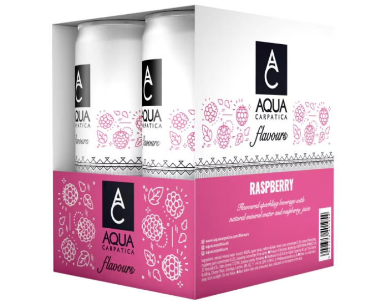Apa minerala cu aroma de Zmeura, 4 x 0.33l, Aqua CarpaticaA [1]
