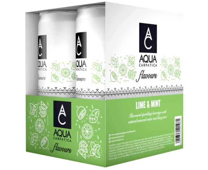 Apa minerala cu aroma de lamaie verde si menta, 4 x 0.33l Aqua Carpatica [1]