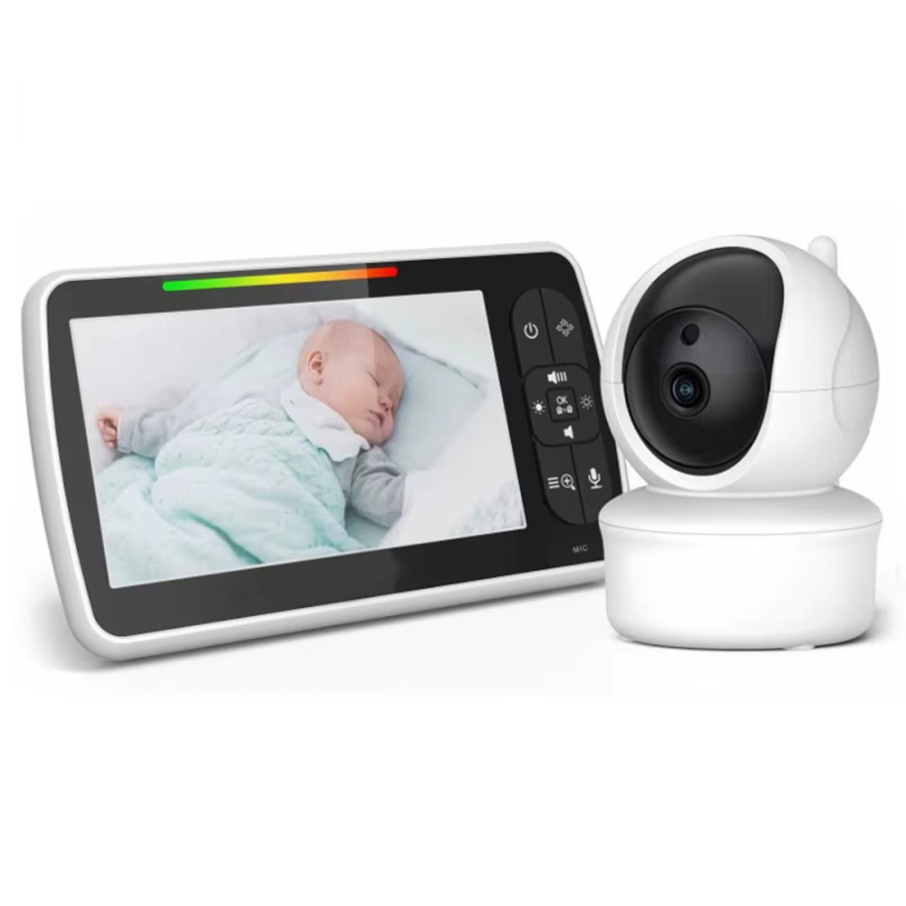 Baby Monitor / Sistem de Monitorizare Video si Audio Pentru Bebelusi,  Vedere Noctura cu Infrarosu, Ecran LCD Color 5 inch, Monitor de Temperatura, Cantece de Leagan, Sunet Bidirectional, Notificari,  [1]