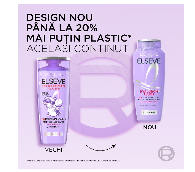 Sampon hidratant L'Oreal Paris Elseve Hyaluron Plump pentru par deshidratat, 400 ml [2]
