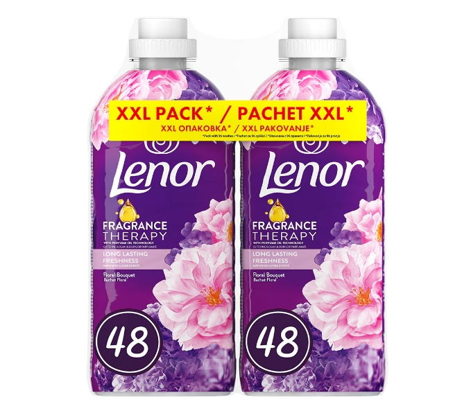 Pachet Balsam de rufe Lenor Fragrance Therapy Floral Bouquet, 2 x 48 spalari, 2 x 1.2 l [1]