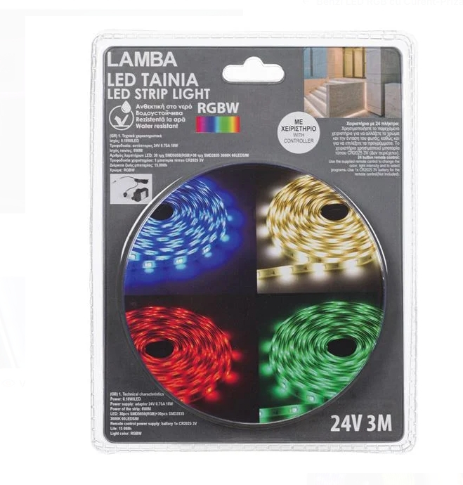 Banda Autocolanta LED Color (WRGB) cu Telecomanda 3m [3]