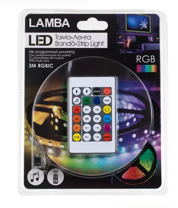 Banda LED RGBIC cu USB & Telecomanda 3m [3]