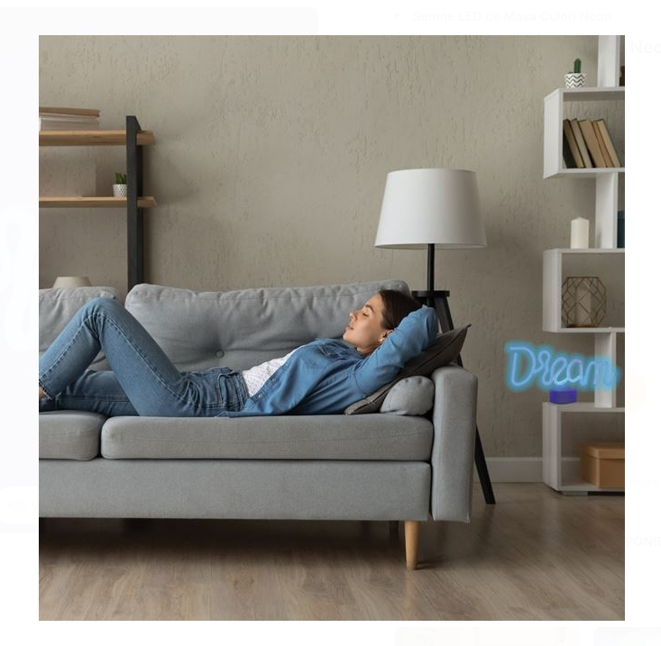 Lampa cu 90 de Becuri LED Neon Bleu "Dream" & USB 32x17cm [2]