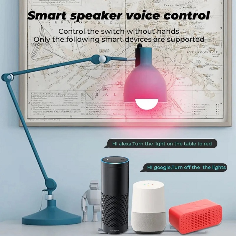 Bec LED Inteligent, 9W, WiFi, Compatibil cu Google Assistant si Alexa, Control la Distanta (Tuya/Smart Life) , 2700 ~ 6500K , RGB, E27 [6]