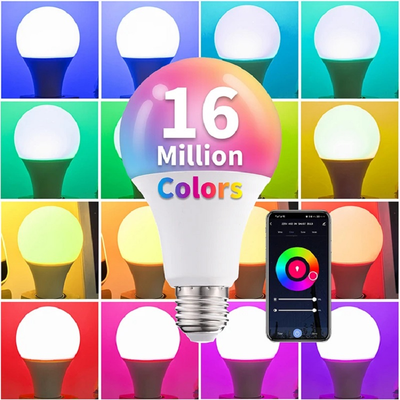 Bec LED Inteligent, 9W, WiFi, Compatibil cu Google Assistant si Alexa, Control la Distanta (Tuya/Smart Life) , 2700 ~ 6500K , RGB, E27 [4]