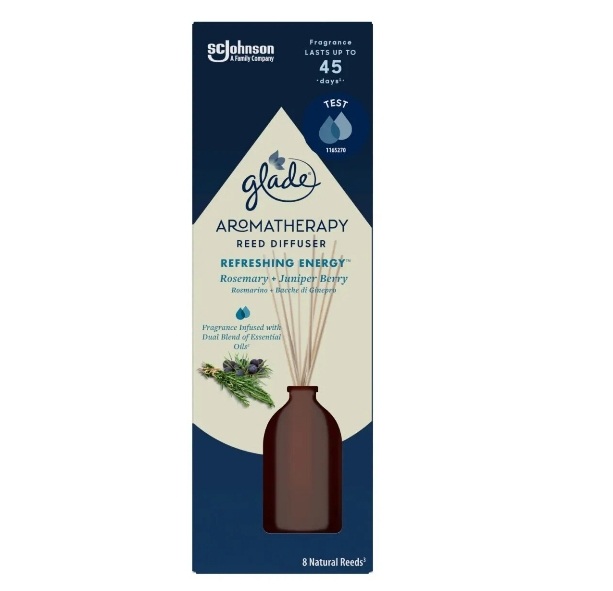 Odorizant cameră Glade Aroma Reeds Refreshing Energy, rozmarin și ienupar, 80ml [1]